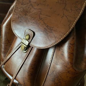Patricia Nash Leather Signature Map Backpack